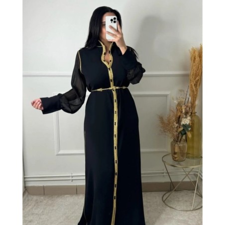 Caftan Noir et Doré par Caftan_industry |📍Drancy, France