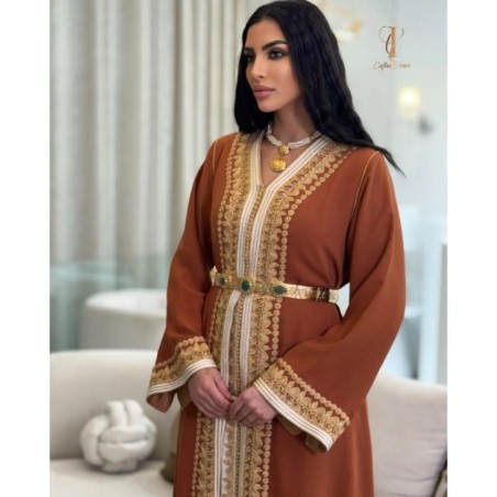 Caftan Terracotta et Doré Brodé par caftan_ikram_ |📍Tétouan, Maroc 🇲🇦