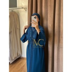 Caftan bleu brodé par Marwa_Caftan |📍Mohammédia, Maroc 🇲🇦