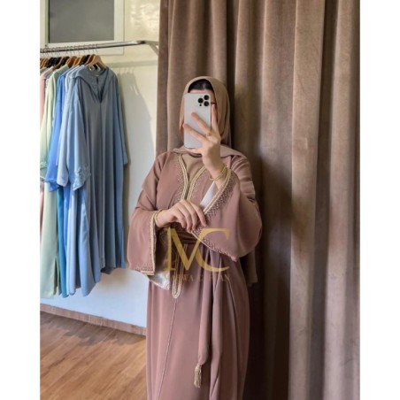 Caftan sable brodé – Élégance Marwa_Caftan par Marwa_Caftan |📍Mohammédia, Maroc 🇲🇦