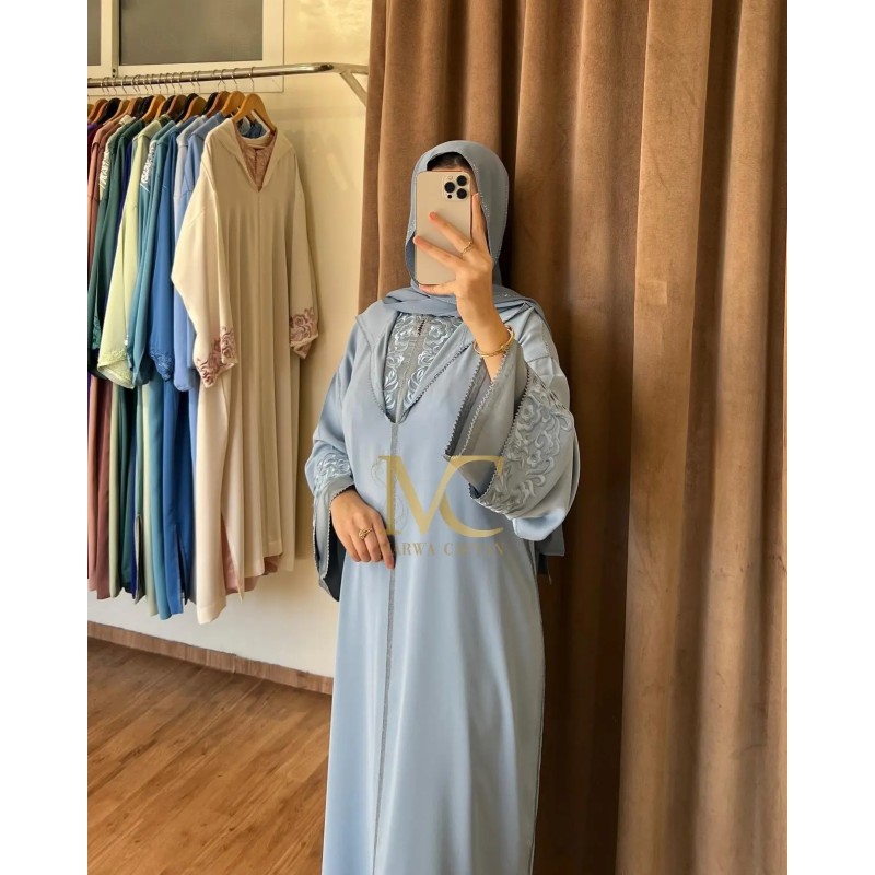 Caftan bleu pastel par Marwa_Caftan |📍Mohammédia, Maroc 🇲🇦