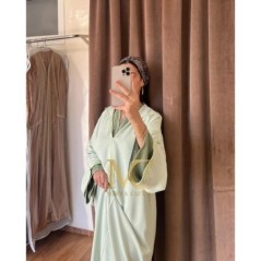 Caftan vert menthe par Marwa_Caftan |📍Mohammédia, Maroc 🇲🇦