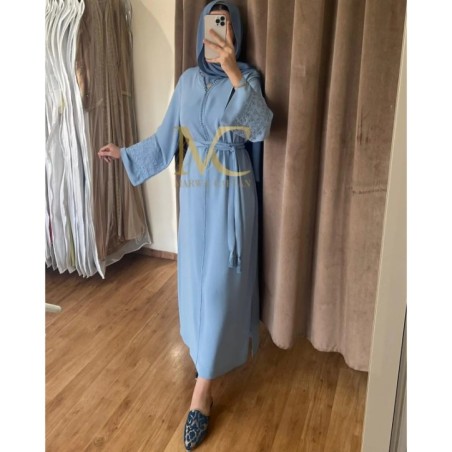 Caftan bleu brodé par Marwa_Caftan |📍Mohammédia, Maroc 🇲🇦
