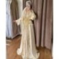 Caftan ivoire et doré brodé à la main par Marwa_Caftan |📍Mohammédia, Maroc 🇲🇦