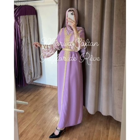 Caftan Lavande avec Broderies Dorées par Marwa_Caftan |📍Mohammédia, Maroc