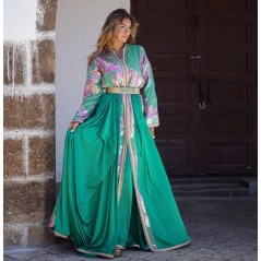Caftan bleu brodé main | Prestige impérial by Caftanium • 📍Casablanca, Maroc