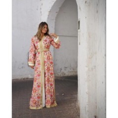 Caftan de soie imprimé par Caftanium |📍Casablanca, Maroc 🇲🇦