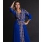 Caftan bleu brodé à la main – Prestige impérial par Caftanium |📍Casablanca, Maroc 🇲🇦