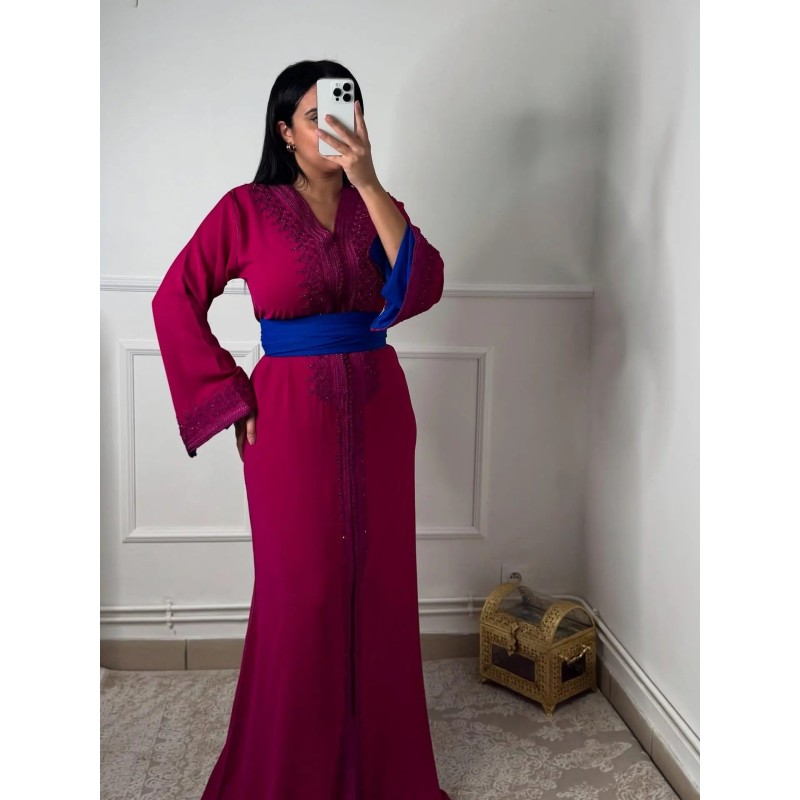 Caftan fuchsia et bleu par Caftan_industry |📍Drancy, France